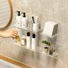 Bathroom Vanity Table Organizer Wall Shelf Home Storage Rack Skin Care Cosmetic Display Storage Holder Punch-Free