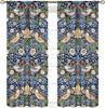 Винтажная Цветочная Штора Синяя William Morris Оригинальный Дизайн Strawberry Thief для Спальни Гостиной Кухни Занавеска для Приватности 2 шт.