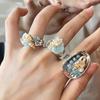1 шт. Кольцо с регулируемым размером, Натуральная морская ракушка синего цвета, Ракушка, Кристалл, Камень, Бисероплетение, Модный дизайн, Аксессуары, Модный дизайн
