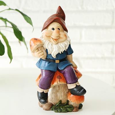 Статуэтка гнома из смолы, украшение для сада, прекрасная фигурка гнома, украшение для лужайки на открытом воздухе