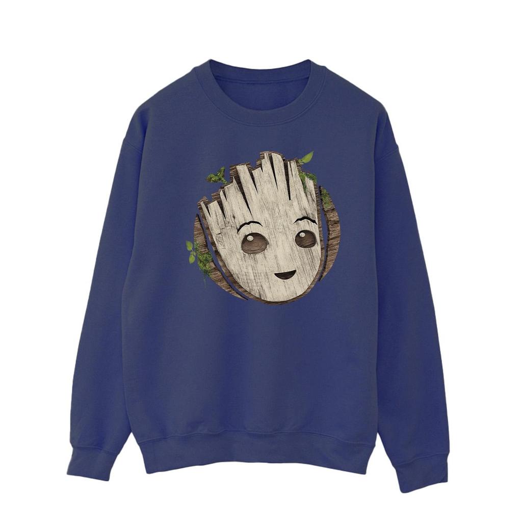 Marvel Mens I Am Groot Wooden Head Sweatshirt