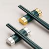Nordic Green Non-Slip Alloy Chopstick Set - Japanese Style Household Tableware