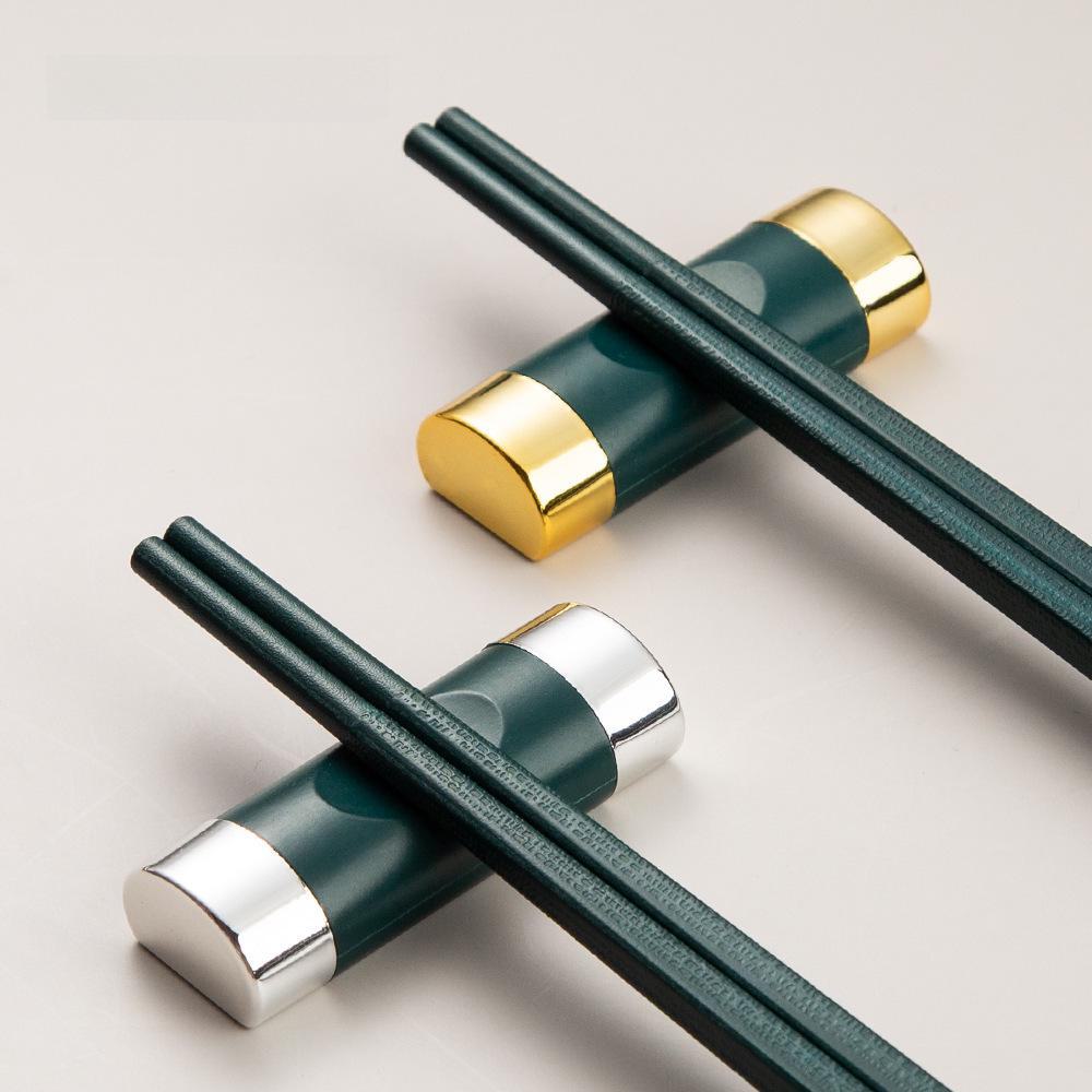 Nordic Green Non-Slip Alloy Chopstick Set - Japanese Style Household Tableware