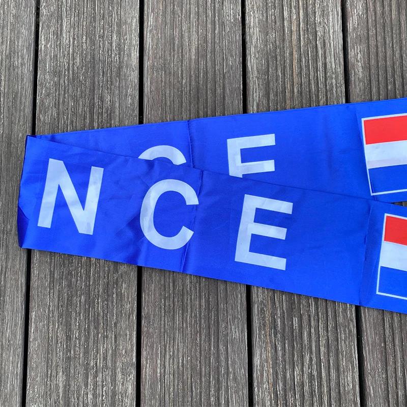 14x130cm National Team Football Fans Scarf France Tassel Flags Scarf Party Commemorative Souvenir