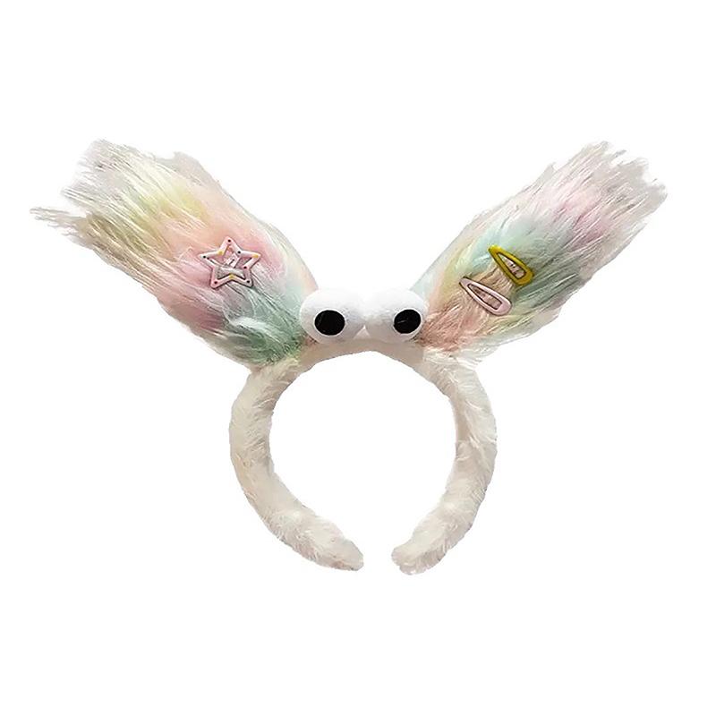 2024 Funny Plush Ugly Doll Hairband Female Winter Cute Cartoon Face Wash Hairband Hair Hoop Korean Girl Hair Grotto Headband