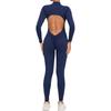 European & American Zipper Long Sleeve Yoga Jumpsuit - Women's Nude Feeling Fitness Bodysuit