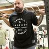 BARBELL BRIGADE Оверсайз M-3XL Мужская Свободная Футболка для Фитнеса Модная Футболка для Тренировок в Зале и Бега Летняя Хлопковая Повседневная Футболка с Коротким Рукавом