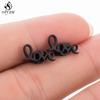 Mini Stainless Steel Geometric Earrings Black for Women Men Heart Triangle Leaf Volleyball Ear Studs Punk Piercing Pendientes