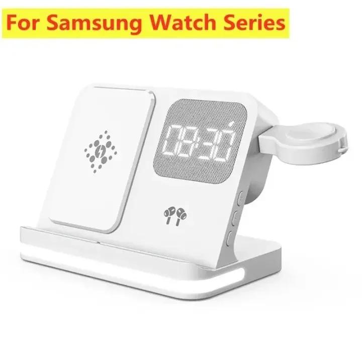 Беспроводная зарядная док-станция 6 в 1 для iPhone Samsung S23 S22 Ultra Note Fold Galaxy Watch 5 4 Active Buds с быстрой зарядкой