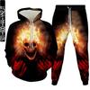 Men's Tracksuit Sets Hip Hop Punk Skull Fire 3D Printed Hoodies Jogging Pants Suit High Quality Women Streetwear Plus Size S-6XL