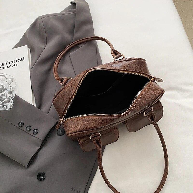 Маленькие сумки на плечо с двойными карманами для женщин, новинка 2024 года, модный тренд, дизайнерская сумка подмышками, женские сумки и кошельки