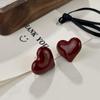 Элегантные серьги-пусеты в стиле ретро Гонконг в форме сердца с эмалью - Универсальные и стильные для женщин