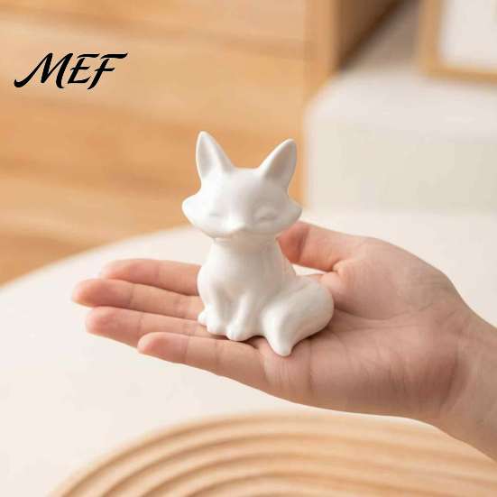 Small Swan Gift for Her Ceramic Animal Figurine, Modern Minimalist Fox Statue Decor Wedding Cake Topper, Living Room, Office, Desk, Shelf Simple Style