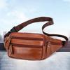 Большая вместимость водонепроницаемая мужская поясная сумка из натуральной кожи из коровьей кожи на молнии для рабочих площадок, путешествий, отдыха, телефона