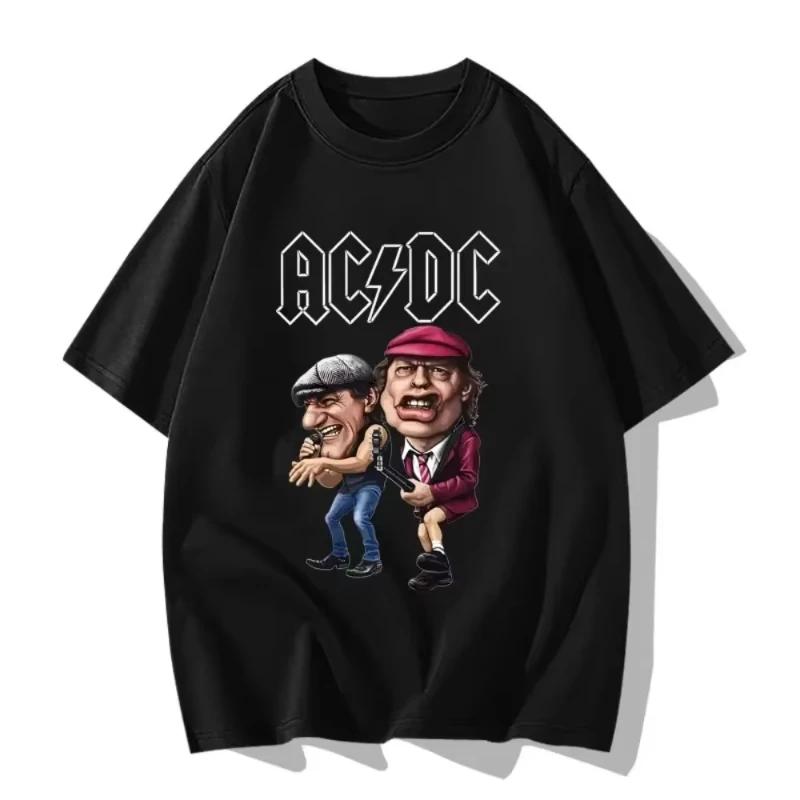Новый Дизайн Уличный Панк Рок Фанаты Группы ACDC Периферия Хип-Хоп Хлопок Принт Короткий Рукав Мужчины Женщины Свободная Хлопковая Футболка