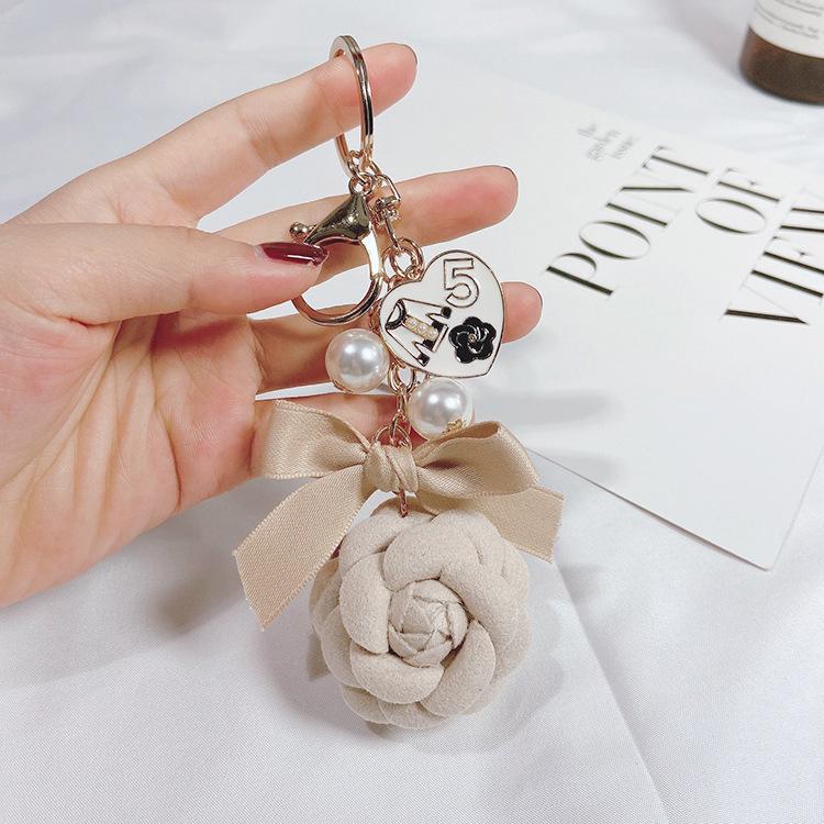 Сделай сам Жемчужная цепочка Двусторонняя брелок-камелия - Элегантный кулон в корейском стиле для женщин
