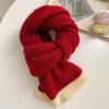 Girls' New Winter Versatile Student Gift Warm Scarf with Wool Knitted Wool Scarf