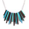 [K1478] - Designer Necklace 'Coloring' Turquoise Brown