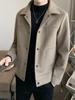 Men's Slim Korean Style Tweed Jacket - Spring, Autumn, Winter Wear, Short Wool Coat, Casual and Thick.