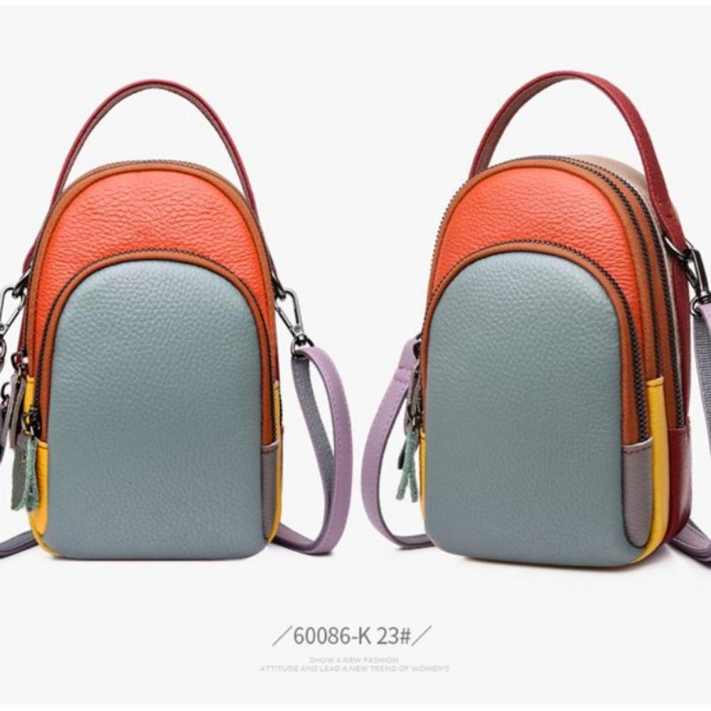 Women Handbag Color Genuine Leather Shoulder Bag Fashion Luxury Female Messenger Bag Designer Mini Mobile Phone Bags and Wallets