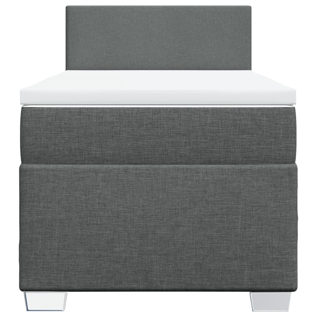 Box Spring Bed with Mattress Dark Gray 80 x 200 cm Fabric