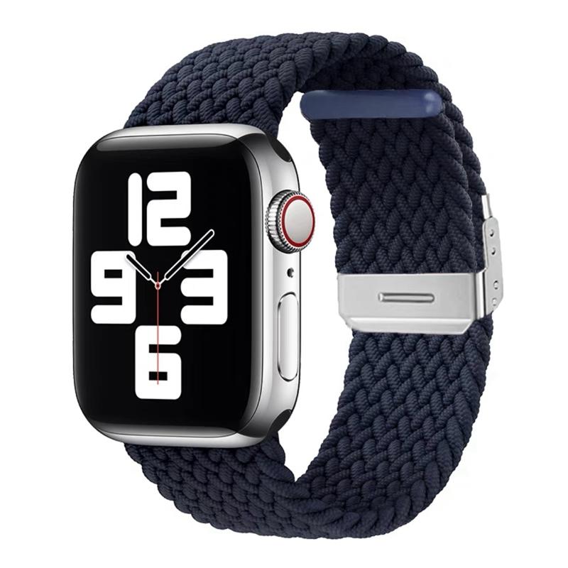 Nylon Fabric Band for Apple Watch Series 8 7 6 SE 5 4 3 38 40mm 42mm 44mm 41MM 45MM 49 Ultra Braided Solo Loop Strap for Iwatch