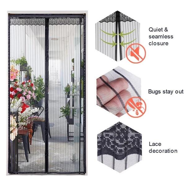 2026 Новый Большой Размер Магнитная Дверная Сетка Лето Антимоскитная Насекомое Муха Жук Мягкая Пряжа Штора Бесшумная Мелкая Сетка Сильная Клейкая Паста
