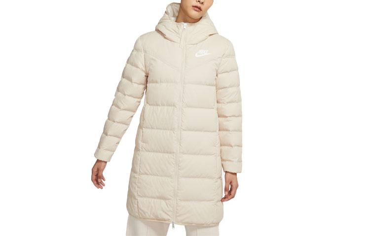 Nike Женские белые пуховики с капюшоном Умеренные Другое CU0285-140