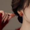 Элегантные Серьги-Гвоздики из Посеребренной Серебряной Иглы с Цветами, Нанесенными Техникой Капельного Эмалирования - Роскошные Серьги для Стильных Универсальных Женских Модных Образов