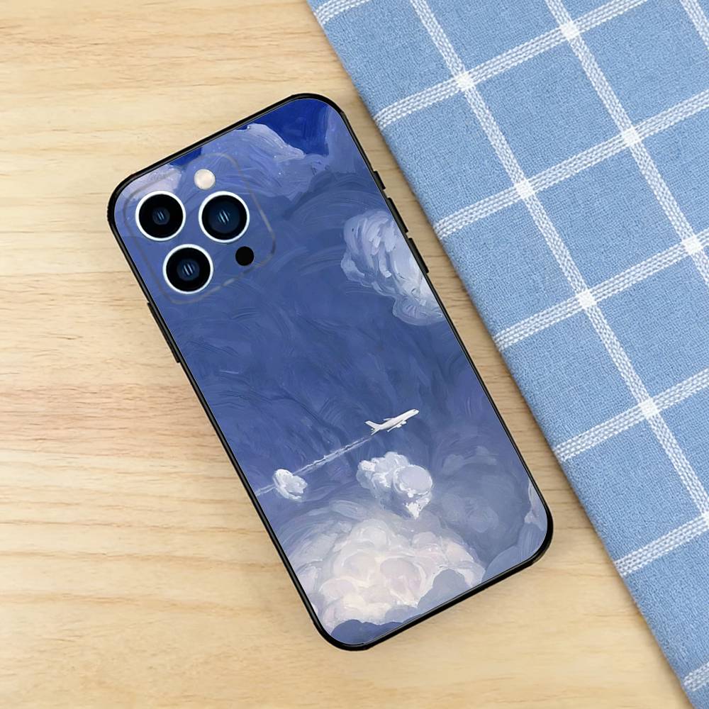 Premium Airplane Pattern Case For iPhone 17 16 15 14 13 12 11 Pro Max Air 8 7 Plus X XR XS Max X TPU Bumper