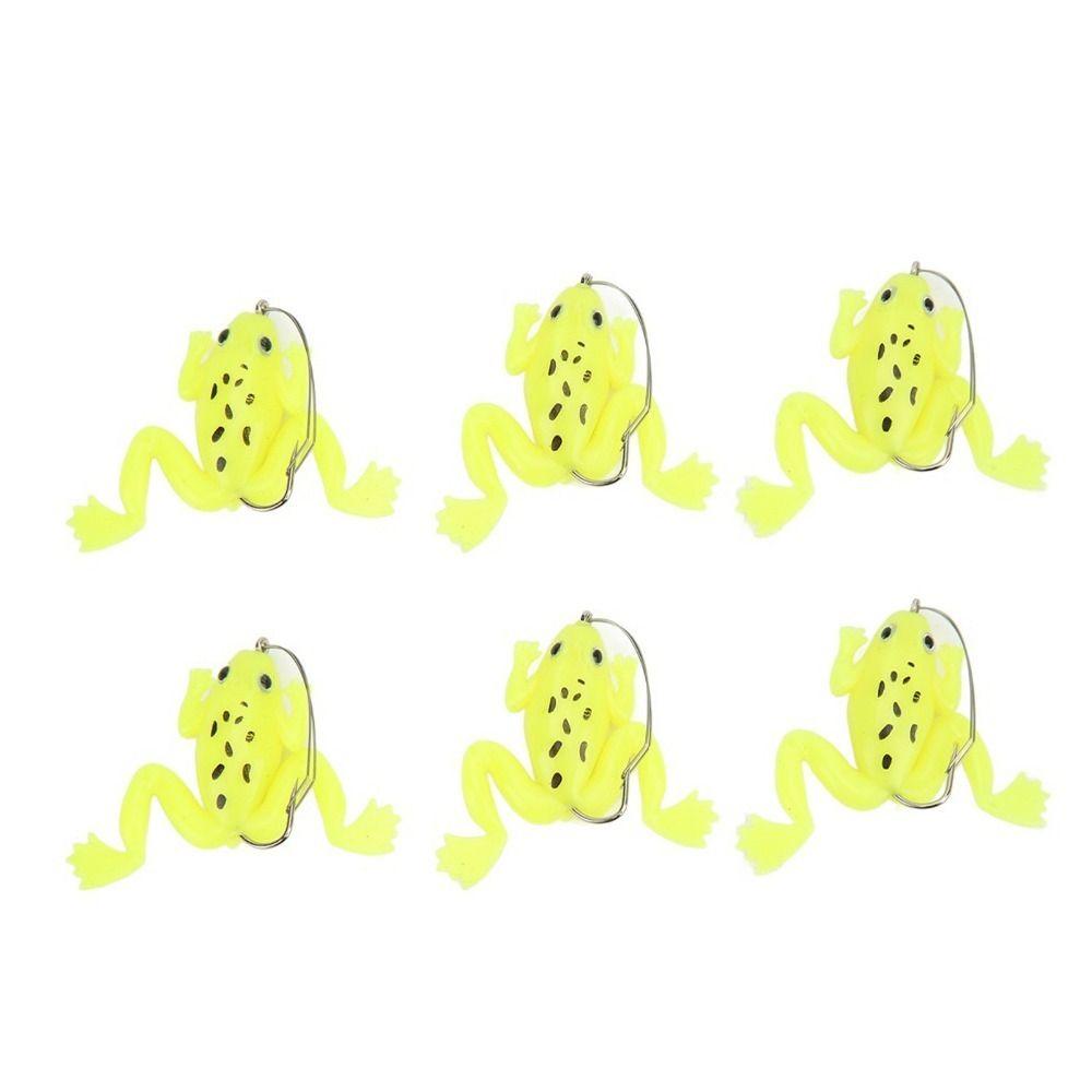 6PCS Soft Frog Lure PVC Frog Fishing Lures Durable Frog Bait  Saltwater Fishing
