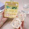 Pill Box Portable Travel Pill Organizer Compact Pill Holder Box with 7 Compartments for Home Outdoor