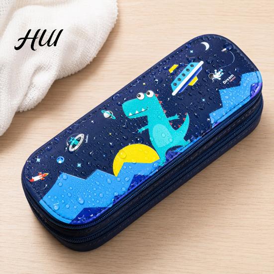 Thick Fabric Pencil Case Astronaut for Kids Large Capacity Space Theme Pouch Stationery Box with Rocket Print Waterproof Canvas Bag Boys Girls