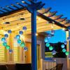 1pc Solar Blue Laser Disco Ball Wind Chime Lights Solar Powered 6 LED Waterproof Outdoor Decorative Lamp For Home Garden Decor