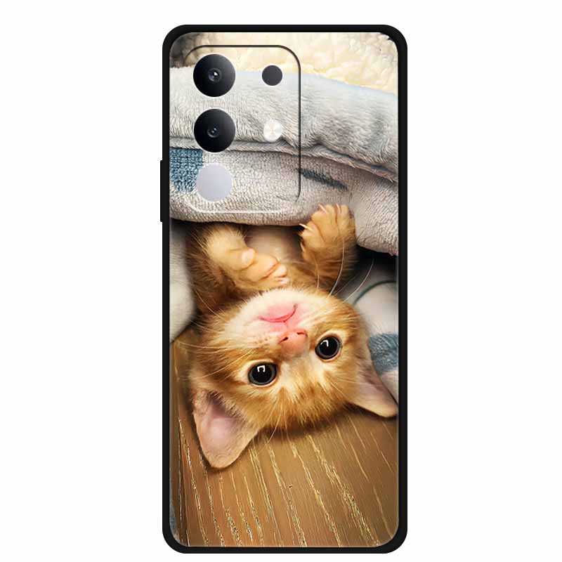 For vivo T4x Cover Silicone TPU Phone Case Funda for vivo T4x 5G V2437 Black Back Bumper Soft Protector Cartoon Anime Cute Capa