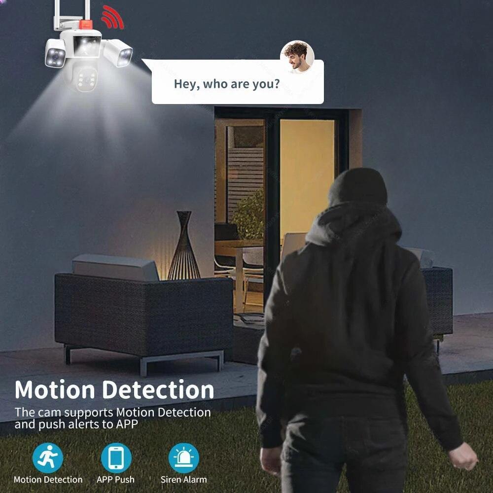 LS VISION EU 6K 12MP WiFi IP 3 Camera Outdoor Three Lens Panoramic View PTZ IP Camera AI Tracking Security Protection CCTV Video Surveillance