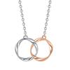 Couple Necklace Women's Versatile Niche Design Senior S925 Sterling Silver Double Ring Fastening Set Chain