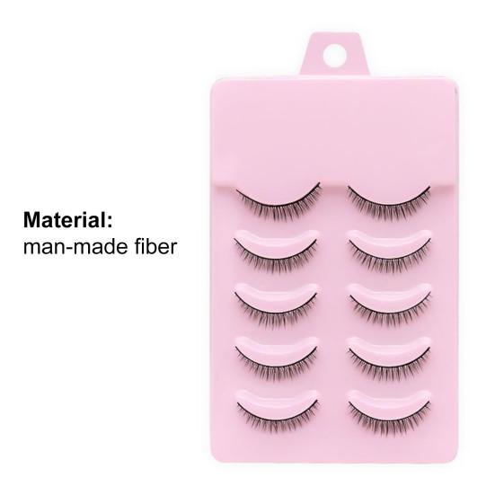 Yousheng 5 пар накладных ресниц, натуральные, идеально подходящие, искусственное волокно, крестообразные, короткие, для макияжа, накладные ресницы для примерочной