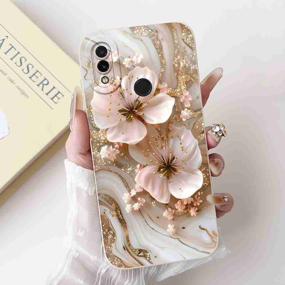 For Xiaomi Redmi Note 7 6.3" Casing Cute Cartoon Shockproof Back Cover For Redmi Note 7 note7 Flower Soft Silicone Phone Cases