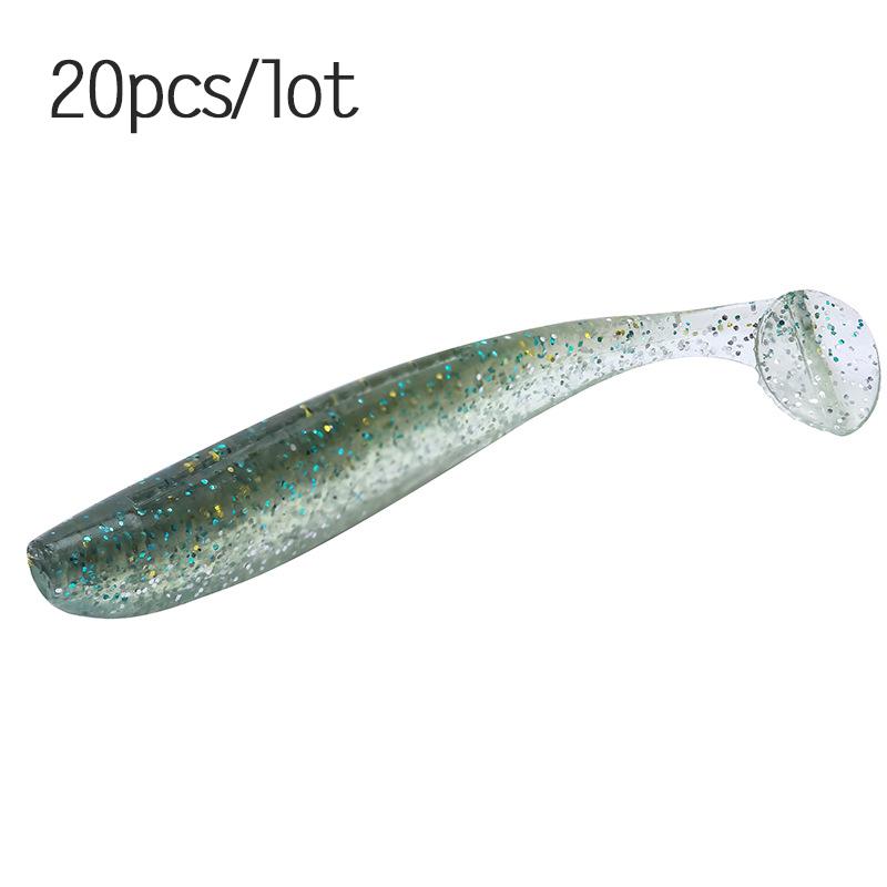 Worms Soft Fishing Lures Multi Colors 20pcs/lot Silicone Rubber Baits Tackles