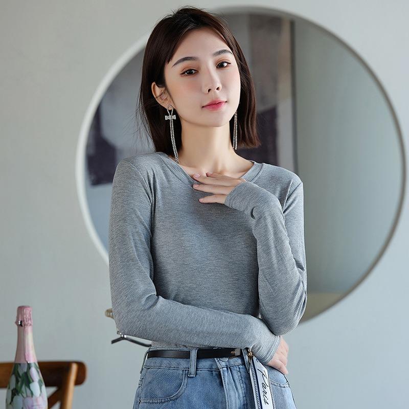 Long Sleeved Base Shirt for Women's Autumn and Winter Interior Wear