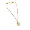 Shining Light Luxury Flower Full Diamond Real Gold Necklace Women'S Lucky Collarbone Chain With Jewelry