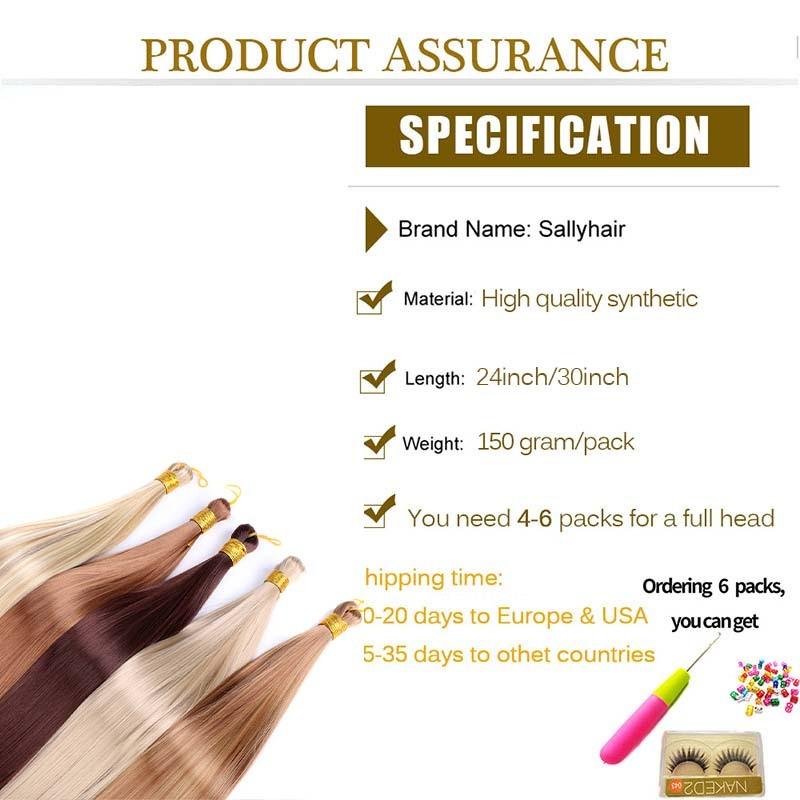 28” Synthetic Bone Straight Braiding Hair Bulk Crochet Braids Hair Pre Stretched Braiding Hair For Box Braids Hair Extensions