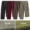 Corduroy Solid Color Overalls Men's Autumn and Winter Plus Velvet Thick Loose Wide-leg Straight Casual Pants