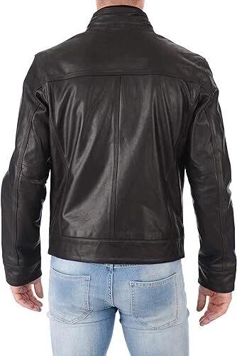 Новая мужская куртка из черной кожи ручной работы из натуральной овчины, стильная мотоциклетная, мягкая посадка