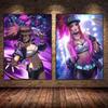 Game League Of Legends Figure KDA Poster LOL Evelyn Kasha Ahri Sexy Girl Canvas Painting Neon Style Wall Art Pictures Home Decor