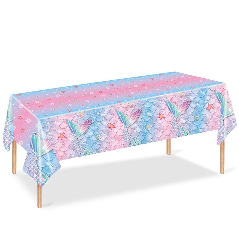 Mermaid Disposable Tableware Gradient Paper Plate Cup Napkin Girls Little Mermaid Birthday Party Decoration Supplies Baby Shower