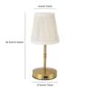 Vintage Fabric Shade Table Lamp, Cordless LED Desk Lamp with Touch Control, 3 Color Temperature, Dimmable Bedside Night