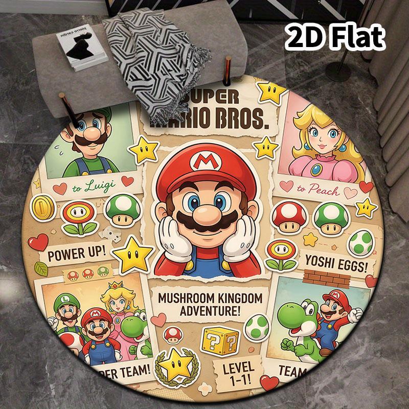 Super Mario Round Area Rug Carpet Rug For Living Room Bedroom Sofa Playroom Decor Nonslip Floor Mat