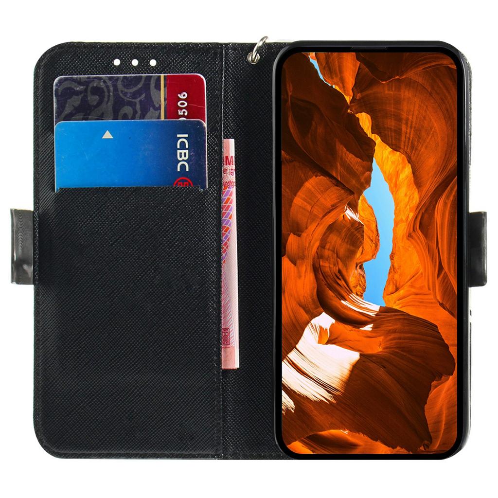 For Honor 400 Pro 5G (Global) Case Pattern Printing Leather Wallet Phone Cover with Wrist Strap